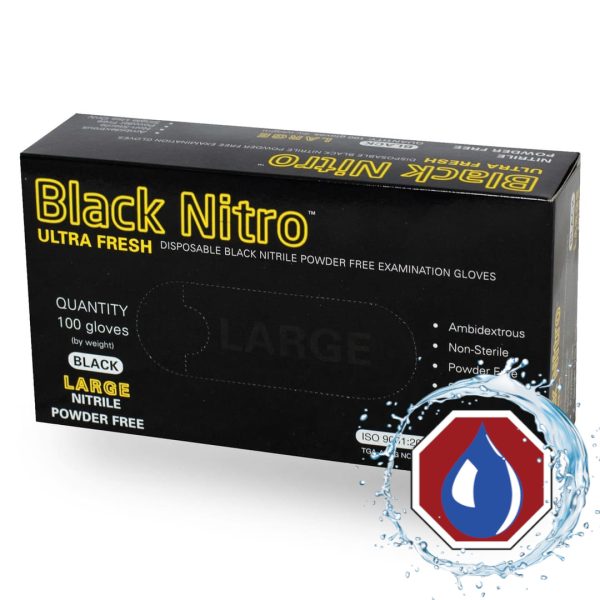 ULTRA FRESH Black Nitro Nitrile Disposable Gloves